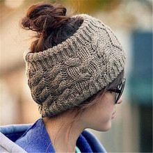 2015 New Designer Green Color Fashion Korean Winter Warm Women’s Braided Knit Wool Hat Cap Headband Hair band
