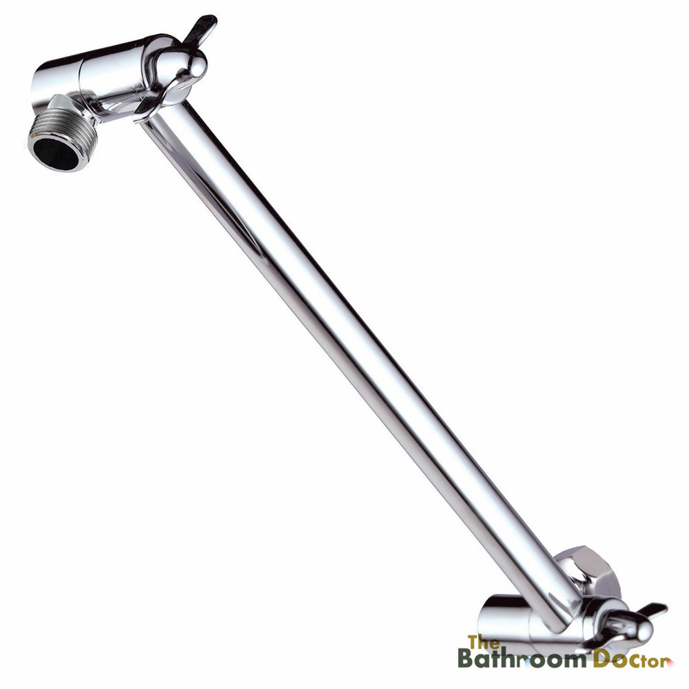 9 Inch Brass Chrome Shower Head Adjustable Height Arm extension