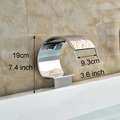 Chrome Brass Curved Spout Waterfall Faucet Spout Deck Mount Bathroom Faucet Accessories