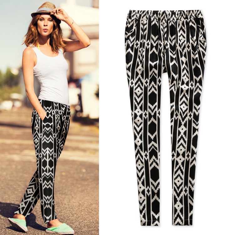 printed casual pants