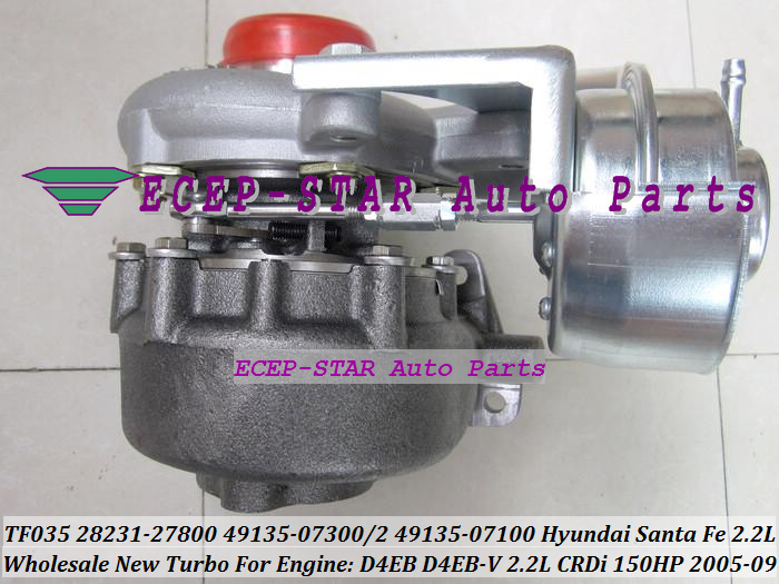 TF035 28231-27800 49135-07302 49135-07300 49135-07100 Turbo Turbocharger For HYUNDAI Santa Fe 2.2L CRDi 2005-09 D4EB D4EB-V 150HP (4)