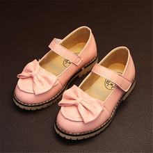 Kids PU Leather Single Shoes With Bow 2016 New High Quality For Ages 3-8 Girls Fashion Shoes t-x598