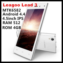 New model cheap quad core mobile phone Leagoo lead 3 MTK6582 4.5inch IPS screen dual camera RAM 512MB ROM 4GB 3G phones