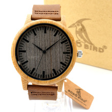 Bobobird Z001 New arrival Vintage Round Bamboo Wood Quartz Watches With Leather Bands Womens Mens watches top brand luxury