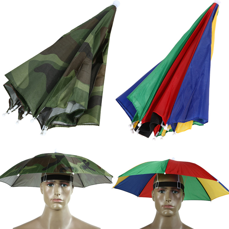 2016 новый портативный 55 см полезно 2 цветов зонтик шляпа козырек от солнца кемпинг рыбалка туризм фестивали открытый зонтик бесплатная доставка