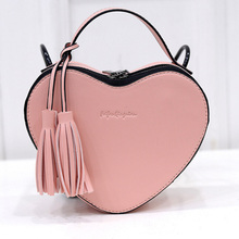 Women Brand Design Candy Color Messenger Bags Lovely Peach Heart Shape Handbag Single Chain Shoulder Bag