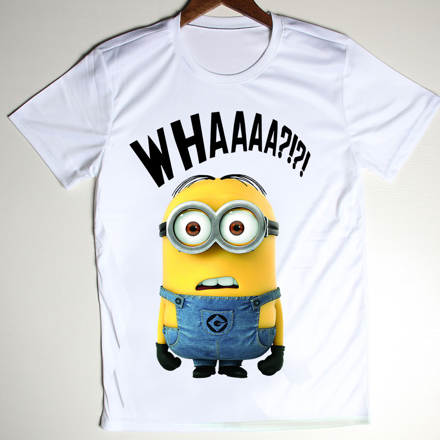 Fashion Tees Minion Whaaaa  Despicable Me 2 T Shirts Men Tops Man Camisetas Casual Fitness