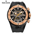 Reef Tiger RT Men Luxury Swiss Sports Watches Quartz Super Big Watch Chronograph Super Luminous Rose