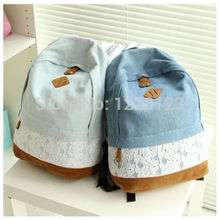 2015 Girls Womens Vintage Denim Casual Satchel Backpack Rucksack Shoulder School Bag