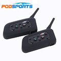 2pcs Fodsports V6 Motorcycle Helmet Bluetooth Intercom Headset Moto Intercomunicador 6 Riders BT Interphone
