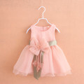 2016 New Princess Flower Girl Dresses Hot Pink Big Bow Baby Party Dress for Wedding Vestidos