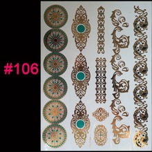 wholesale temporary 3D tattoo Gold tattoo Flash tattoos women arm golden silver flower body art sticker sex products tatto tatoo