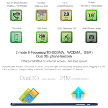 3G Phone Call Cube U55GT C8 TALK79 7 85 Android 4 4 Tablet PC MTK8392 Octa