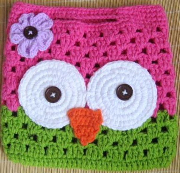 handmade crochet owl bag animal pattern -in Hats & Caps ...