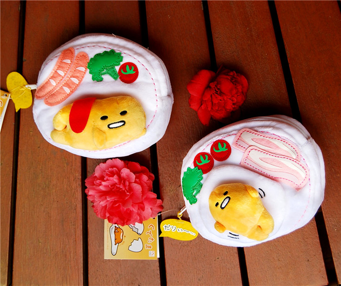 Original 15CM New 3D Kawaii Fashion Cartoon Gudetama Eggs Coin Bags Cute Kids Purse Wallets Bags Girls Gifts