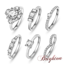 anillos de boda 2015 new Hot Sale Fashion brand The wedding jewelry crystal wedding gold silver