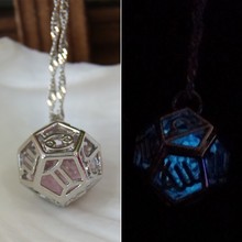 2015 Luminous 12 constellations Symbol locket hollow out pendant necklace glowing in the dark night bar club party jewelry gift