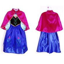 2016 hot selling girl princess dress vestidos infantis congelados anna elsa fever dress diamond dress costume