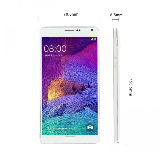 Original NO 1 Note 4 Android 4 4 MTK6582 Quad Core 1 3GHz 5 7 Inch