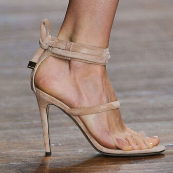 Hot selling elegant beige black light tan toe knob sandals wide ...