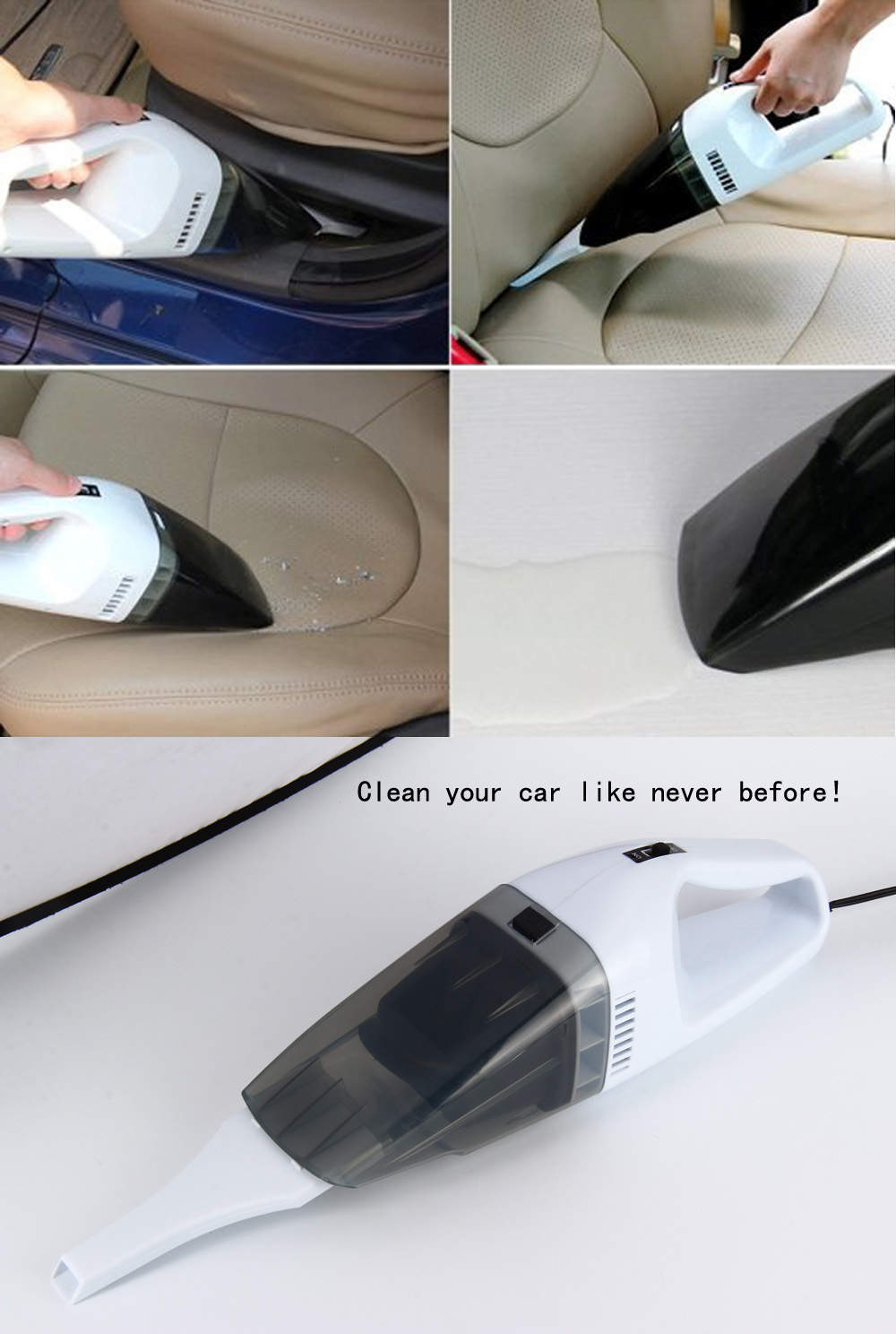 12V Mini Wet and Dry Handheld Portable Car Vacuum Cleanerwith Super Suction