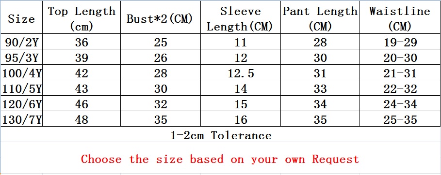 size chart 7y