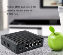 Cheapest celeron baytrail J1900 2 42G Quad core Fanless X86 Industrial computer 4 LAN 1080P