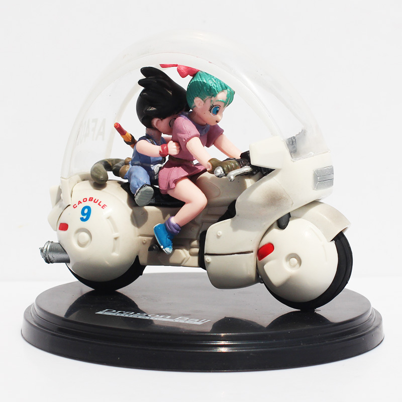 Dragon Ball Z Son Goku Bulma Motorcycle PVC Action Figure Collectible Model Toy 8cm Retail Box Packaged Free Shipping