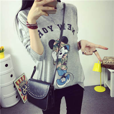 Cartoon Mouse Printing long sleeve tracksuit Loose...