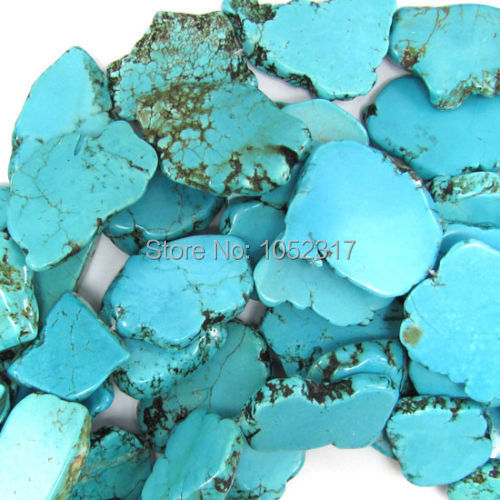 Wholesale 30x40mm Bead Length 40cm Bead  Natural Turquoise Schistose Irregularity Bead Stone Loose Bead Free Shipping