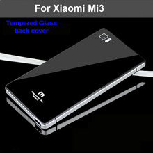 Xiaomi Mi3 case ER TO brand Tempered Glass back cover Ultrathin Metal Frame cellphone case for