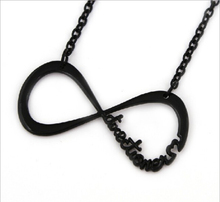 Elegant Women Infinity Necklaces Gold Silver and Black Plating One Directioner Infinity Bar Initial Necklace Jewlery