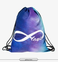 2015 New Fashion Escolar Backpack 3D Print Weed Softback Women Mochila Feminina Harajuku Drawstring Bag Unisex