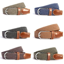 Hot Sale Mens Womens Canvas Plain Webbing Metal Buckle Woven Stretch Waist Belt Colors Fashion NEW