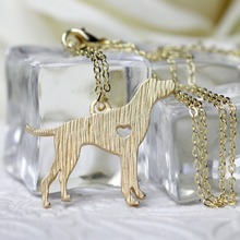 M11012 English Pointer Animal Necklace Pet Rescue Jewelry Large Gold Silver Metal New Jewelry Accessories 2016 Freeshipping