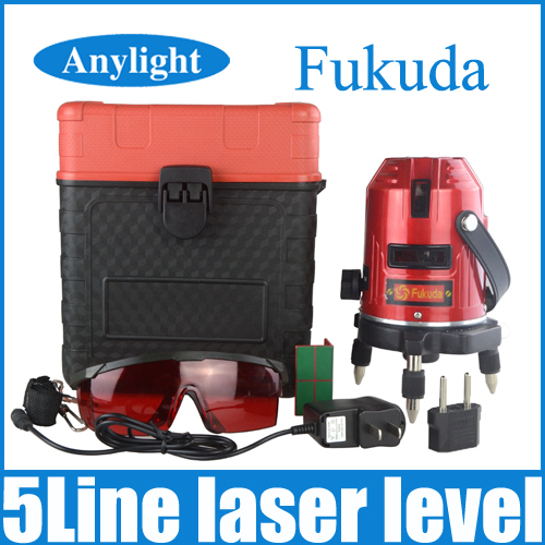 Fukuda 5 lines 3 points laser level 360 rotary cross laser line with outdoor model come with 1600mah Lithium-ion batteries WAL24