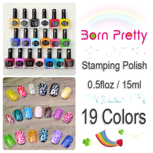 15 мл Родился Довольно Конфеты Цветов Nail Art Stamp Штамповка Польский Сладкий Стиль Ногтей Штамповки Польский Печати