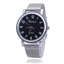 2016 TOP New Style Geneva Watch Silver Band Women Wristwatch Quartz Watches Casual relogio feminino