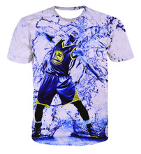 2016 new basketball super star stephen curry casual t shirt Summer Style Men 3d printed sportswear fashion design tops tees