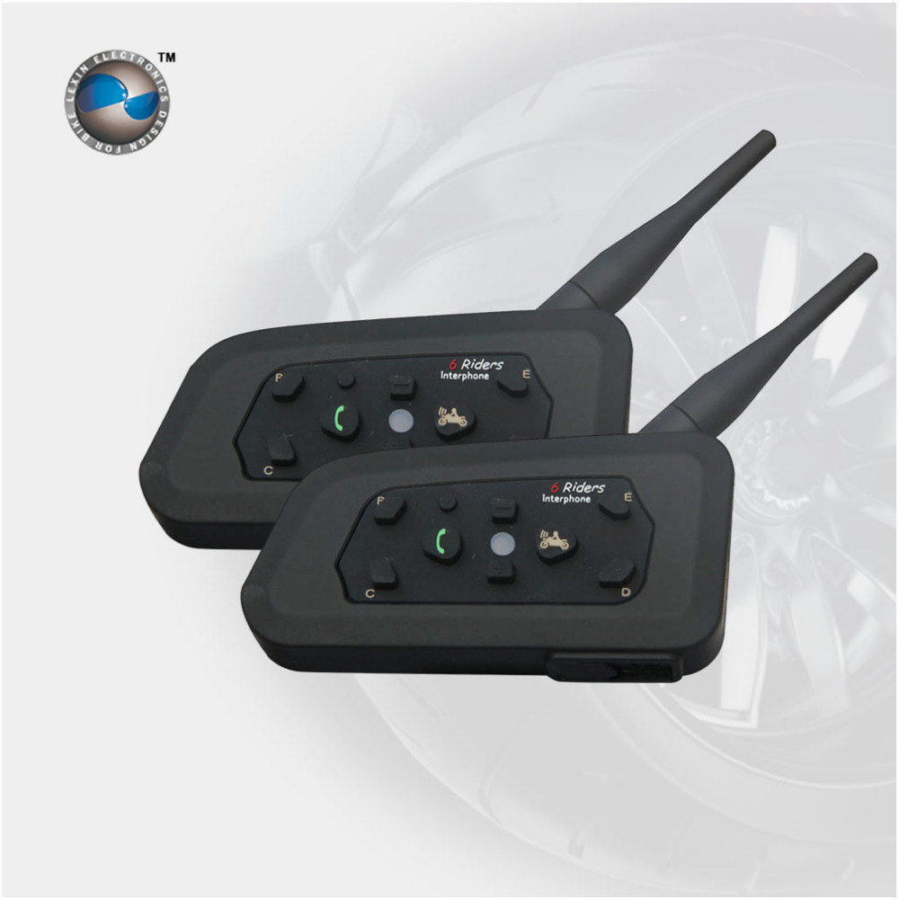 2PCS 1200M Motorcycle Bluetooth Helmet for 6 riders BT