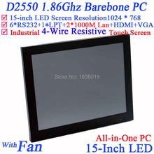 Industrial-grade touch screen embedded 15 inch LED all in one computer 6 * COM LPT Tablet PC 15″ production control1024*768