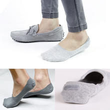 Men s Bamboo fibre Non slip Silicone Invisible Boat Socks Summer Casual Male Sock slippers Black