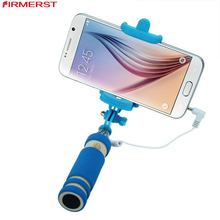 Extendable portable camera pole para selfie stick monopod tripod smartphone photo taking holder with cable