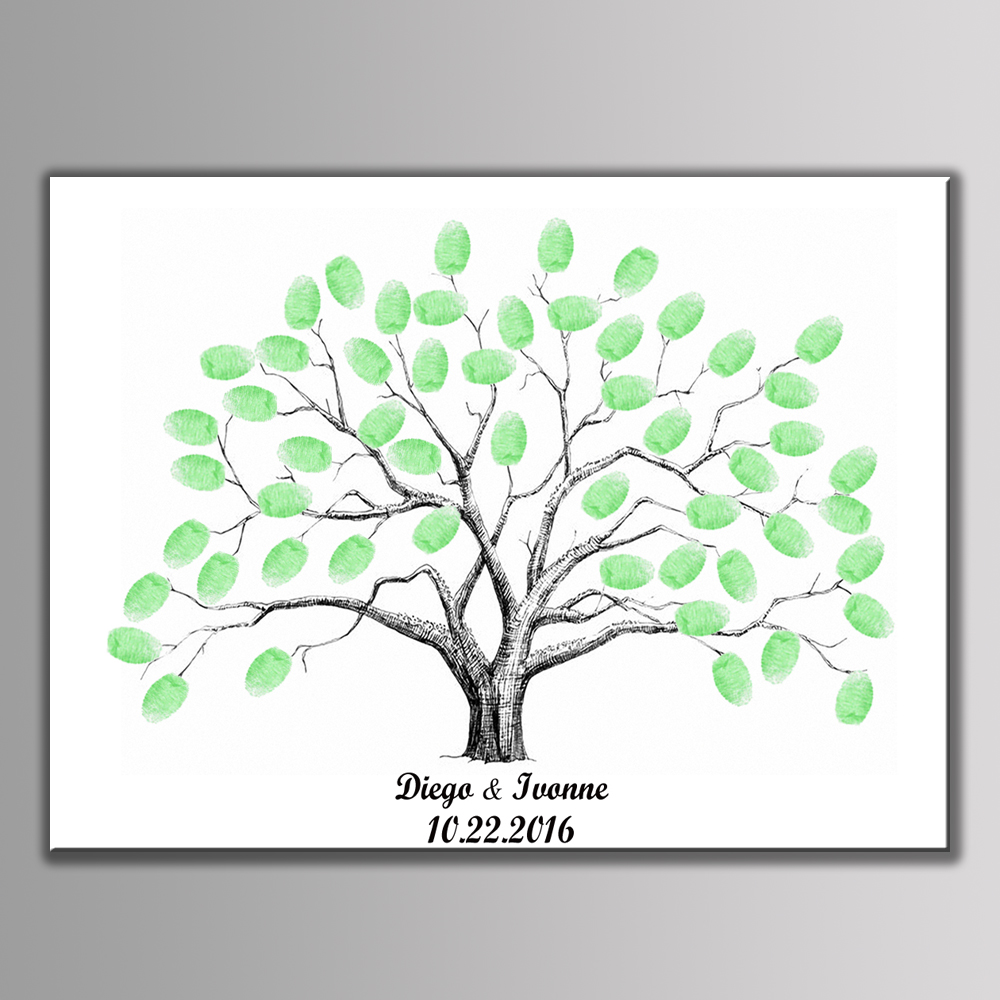 Hot! Canvas Wedding Tree Fingerprint Signature Guest Book Wedding Gift Decor Party Supplies Baby Shower Fingerprint Tree Inkpad