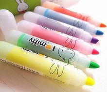 FD653 Stationery Sweet Rabbit Highlighter Writing Pens Marker 6 Colors /1 Set