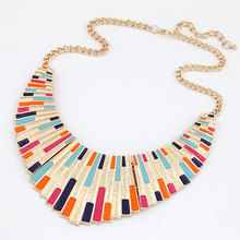 Fashion Alloy Top selling colorful enamel bib statement collar Necklaces & Pendants