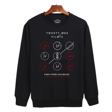 Twenty One Pilots Black/Gray Harajuku Sweatshirt Cotton in Rock n Roll Mens Hoodies and Sweatshirts us Size Street Style 3xl