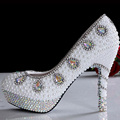 Hot sale Bridal Dress Shoes elegant women fashion crystal pearl high heel wedding shoes for bride