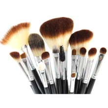 Professional Makeup Brushes Set 15pcs High Quality Makeup Tools Kit Black
