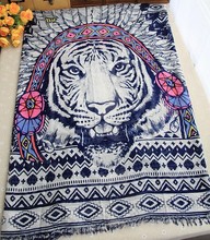 Autumn / winter new design fashion Indian tiger pattern cotton long scarf shawl scarves warm shawl no.11